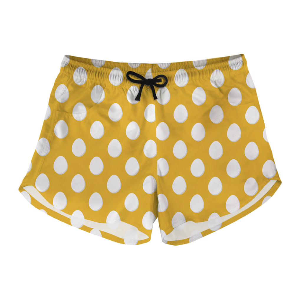 Yellow Eggs Pattern Print Women's Shorts