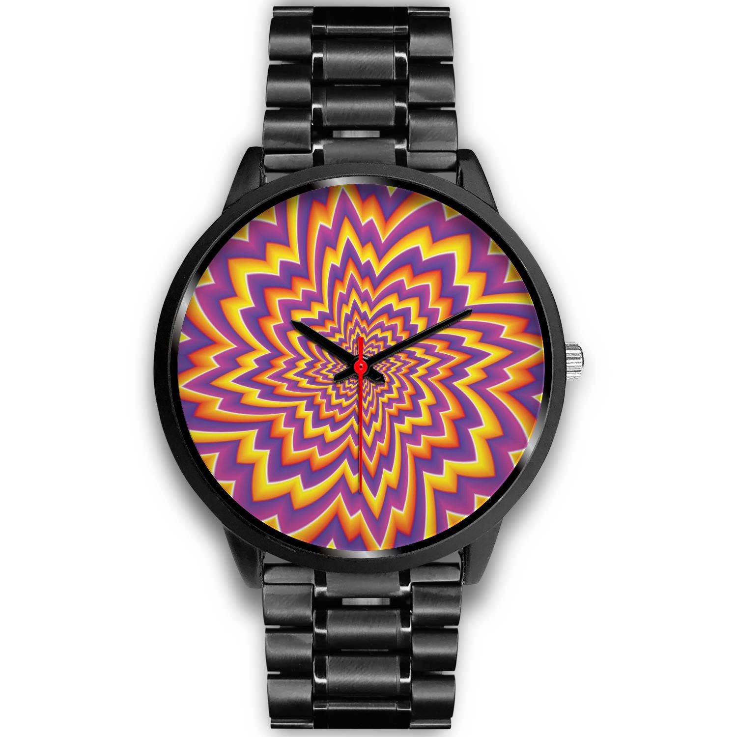 Yellow Expansion Moving Optical Illusion Black Watch