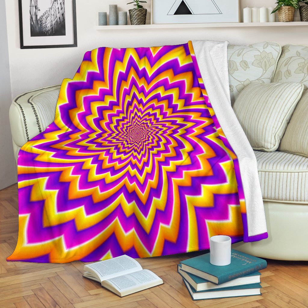 Yellow Expansion Moving Optical Illusion Blanket