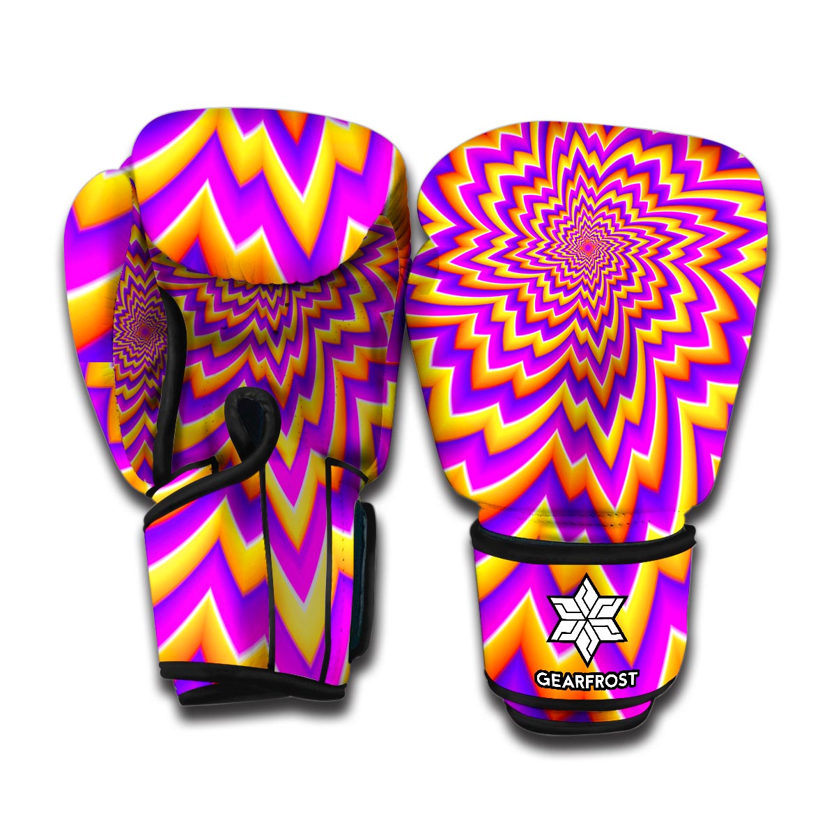 Yellow Expansion Moving Optical Illusion Boxing Gloves