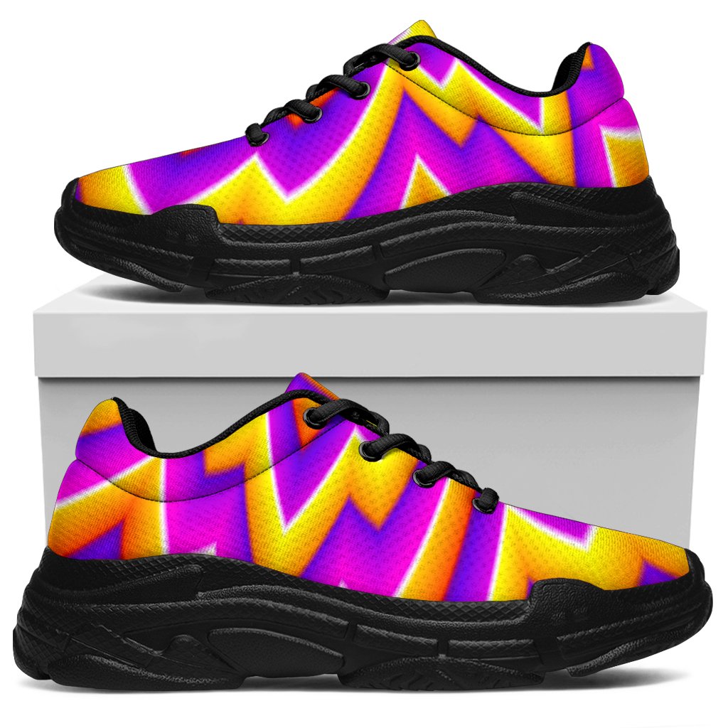 Yellow Expansion Moving Optical Illusion Chunky Sneakers