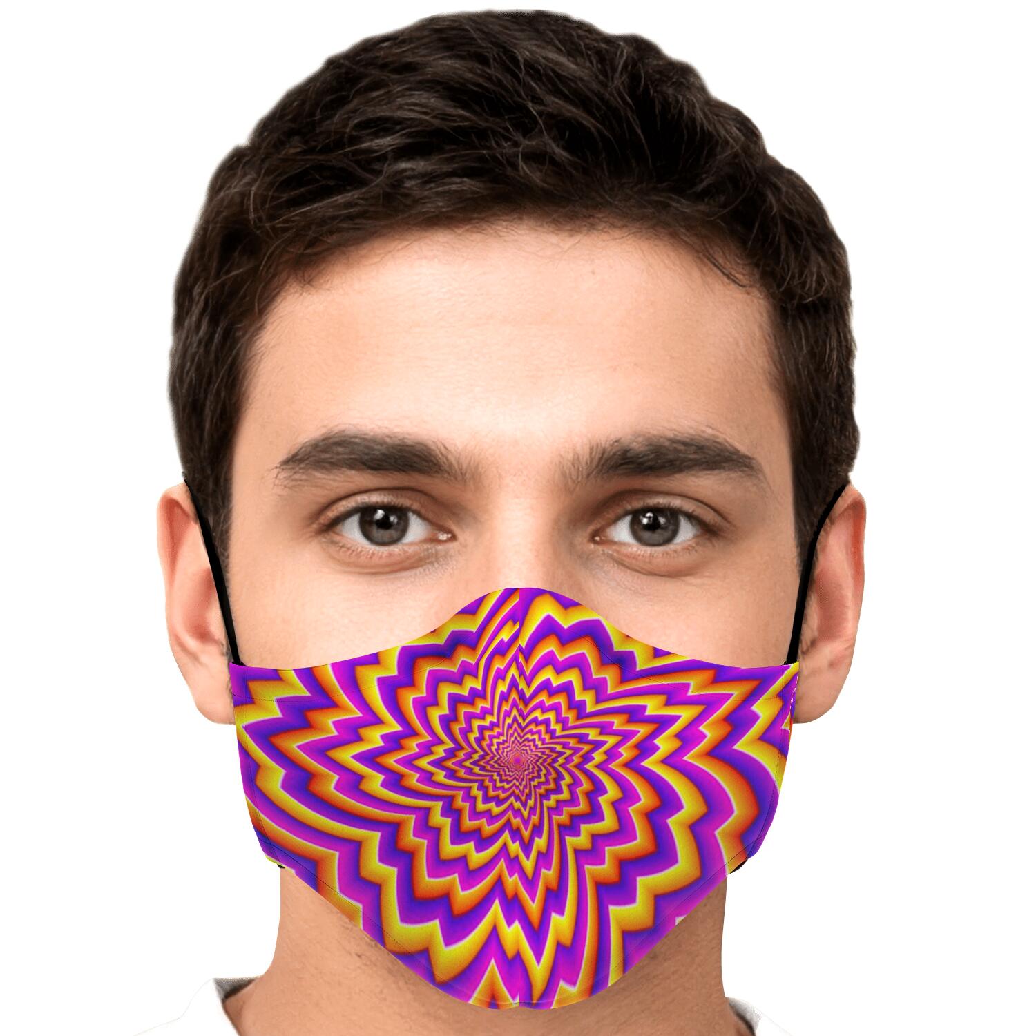 Yellow Expansion Moving Optical Illusion Face Mask