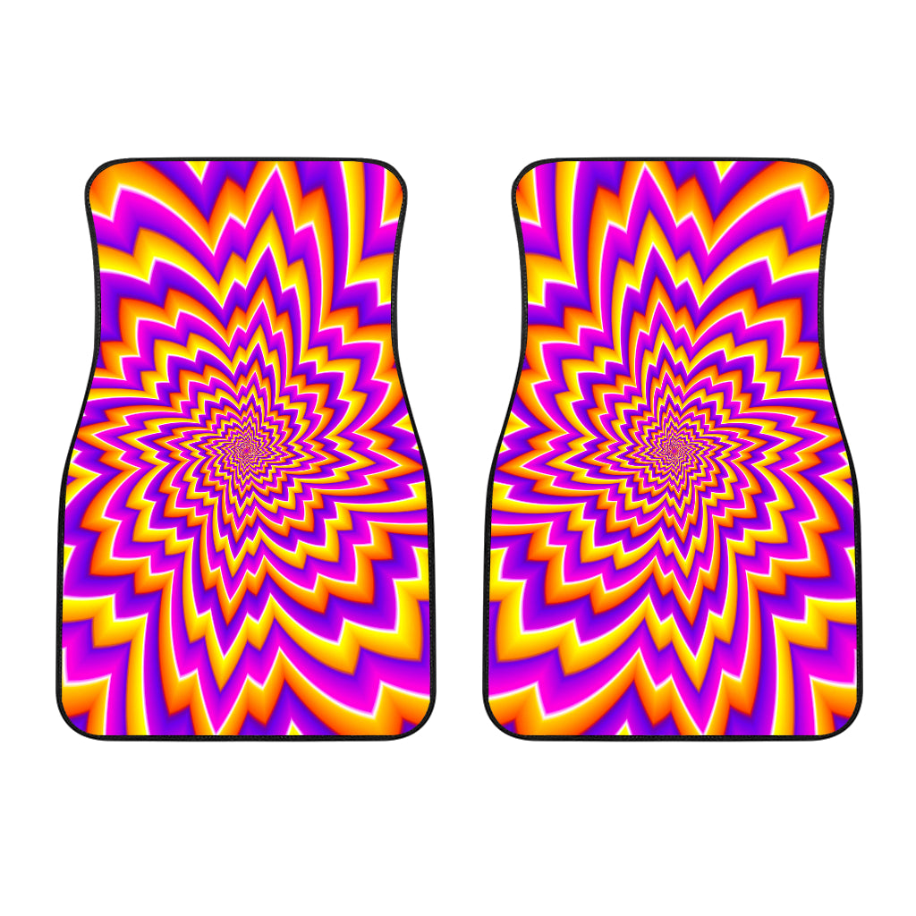 Yellow Expansion Moving Optical Illusion Front Car Floor Mats