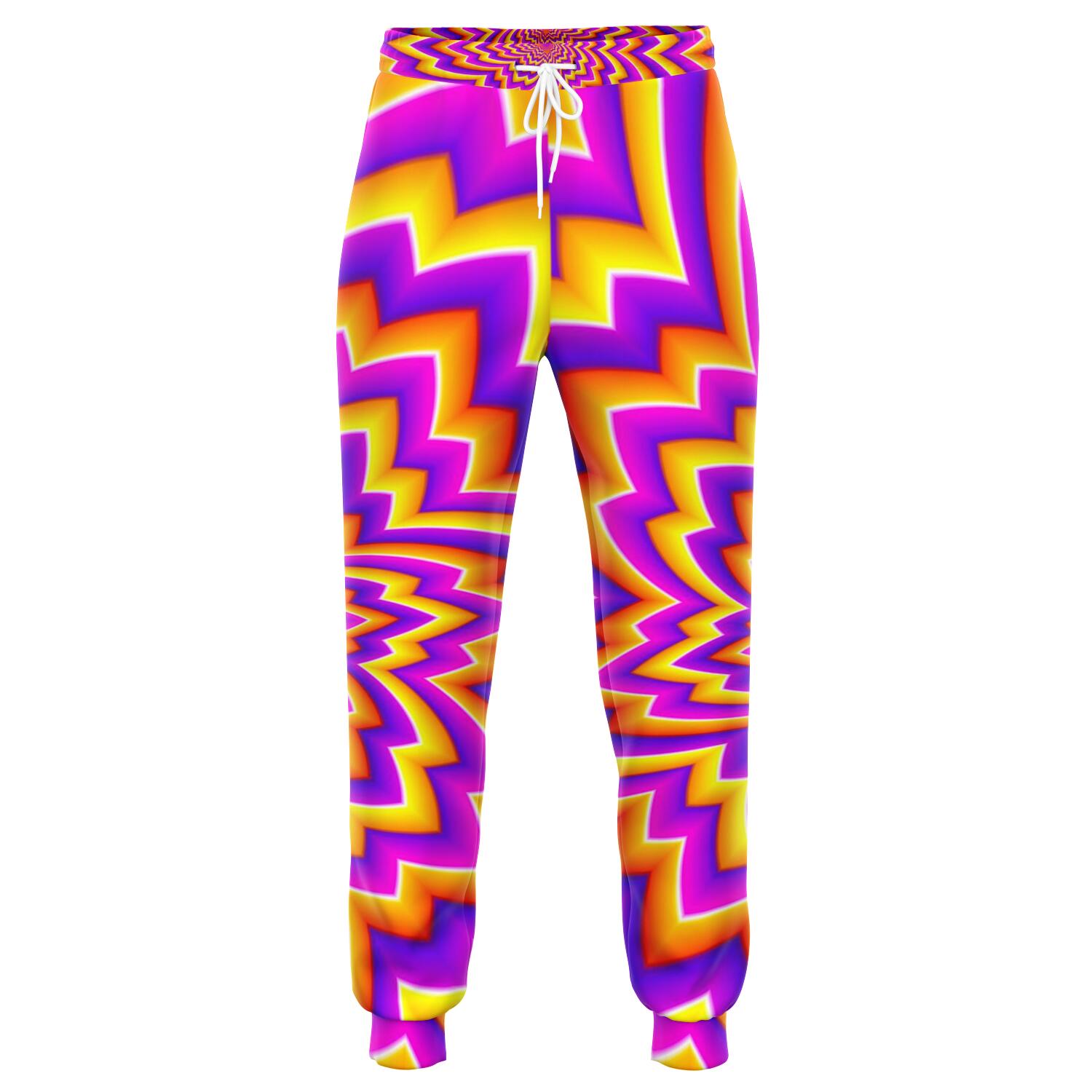 Yellow Expansion Moving Optical Illusion Jogger Pants