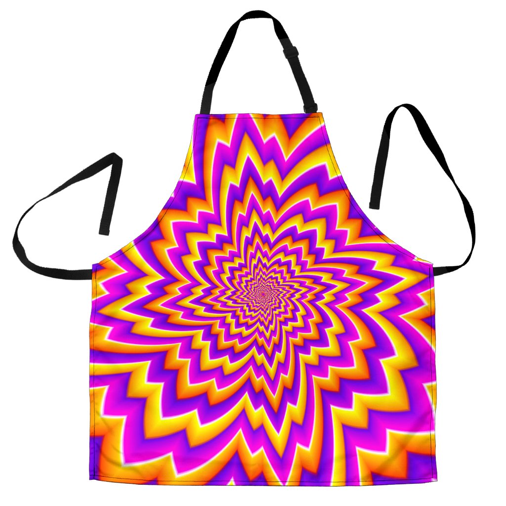 Yellow Expansion Moving Optical Illusion Men's Apron