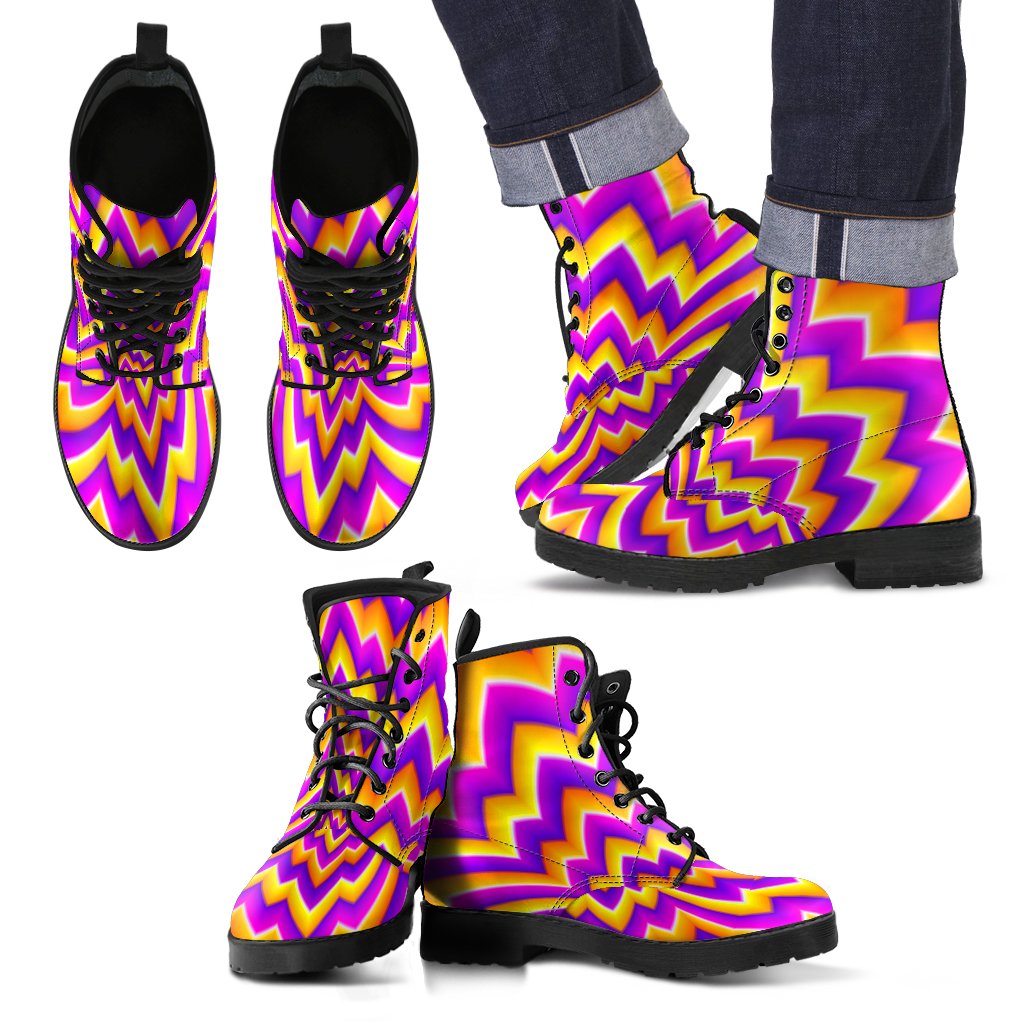 Yellow Expansion Moving Optical Illusion Men's Boots