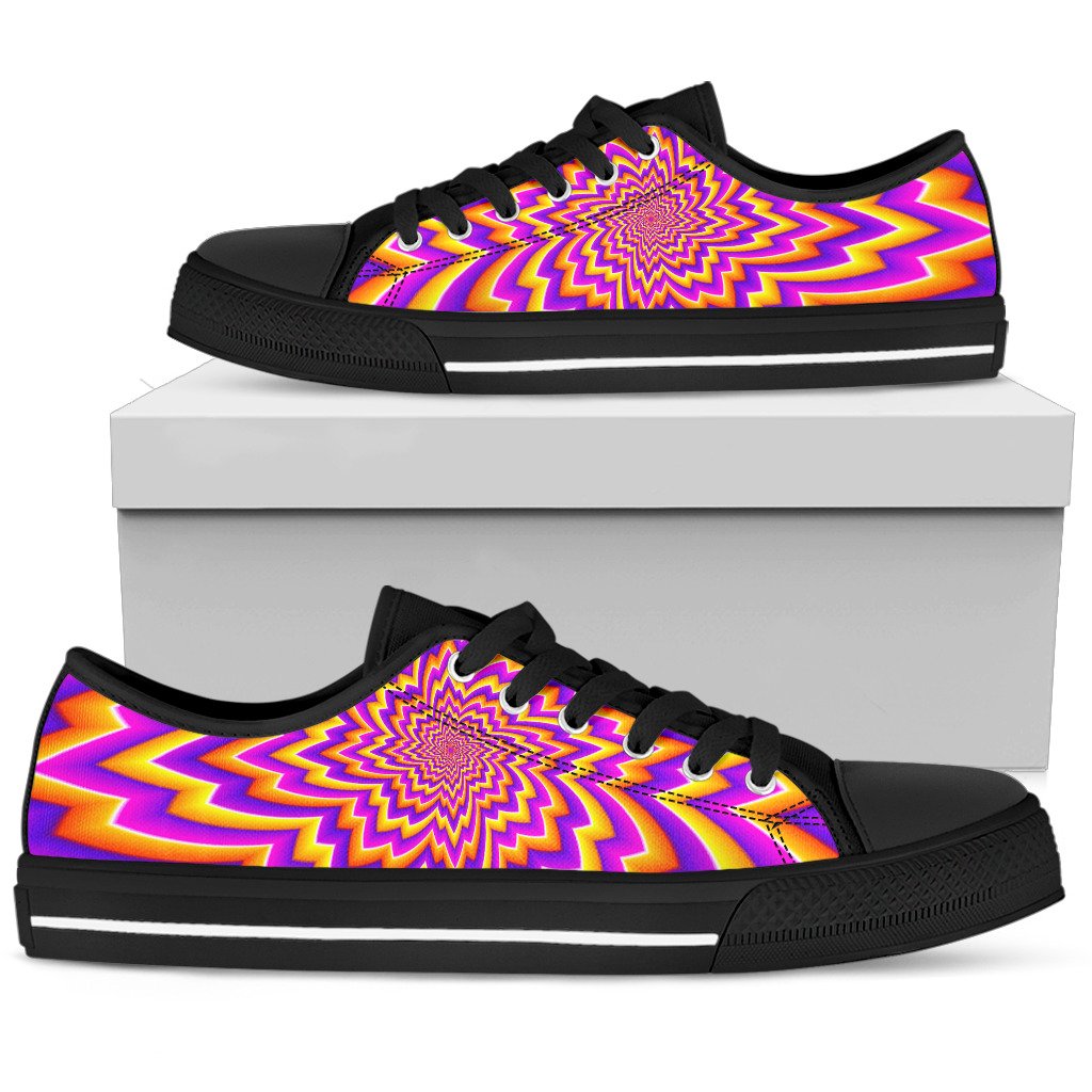 Yellow Expansion Moving Optical Illusion Men's Low Top Shoes