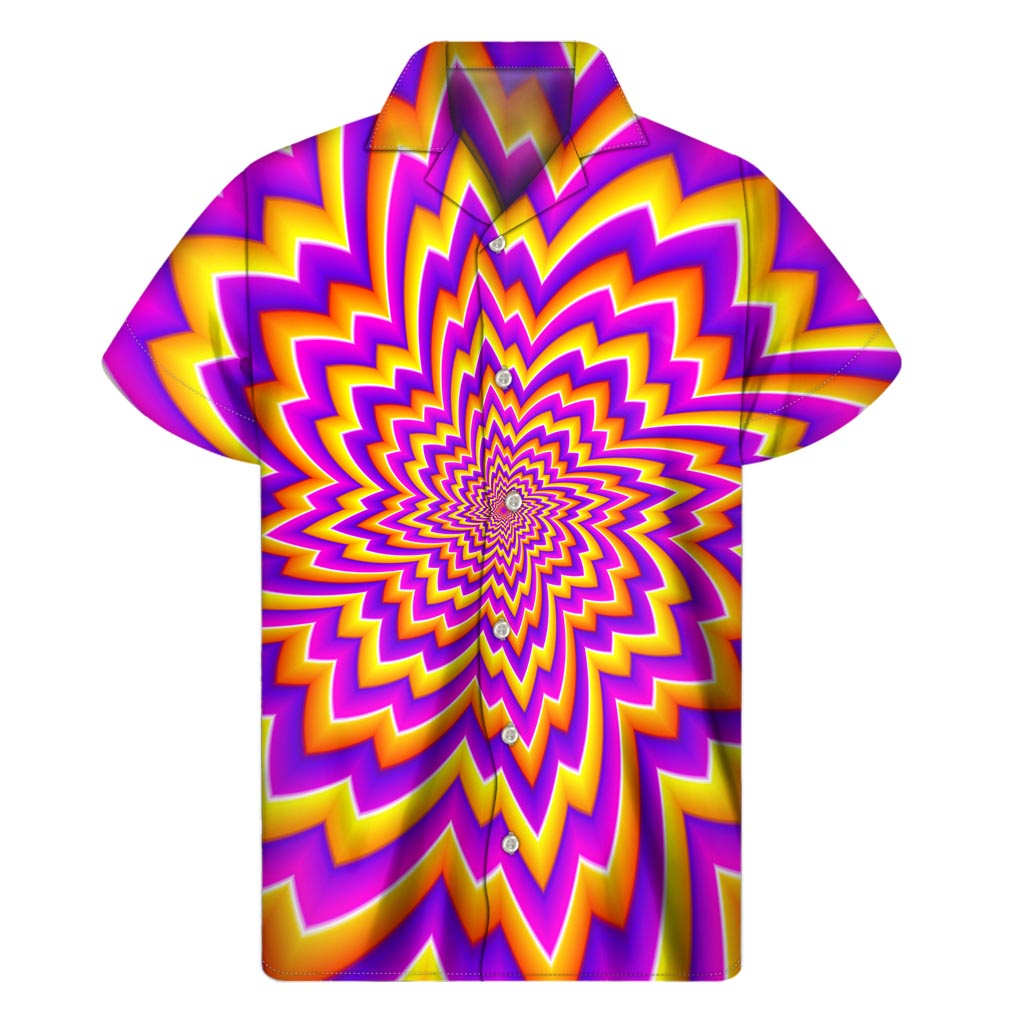 Yellow Expansion Moving Optical Illusion Men's Short Sleeve Shirt