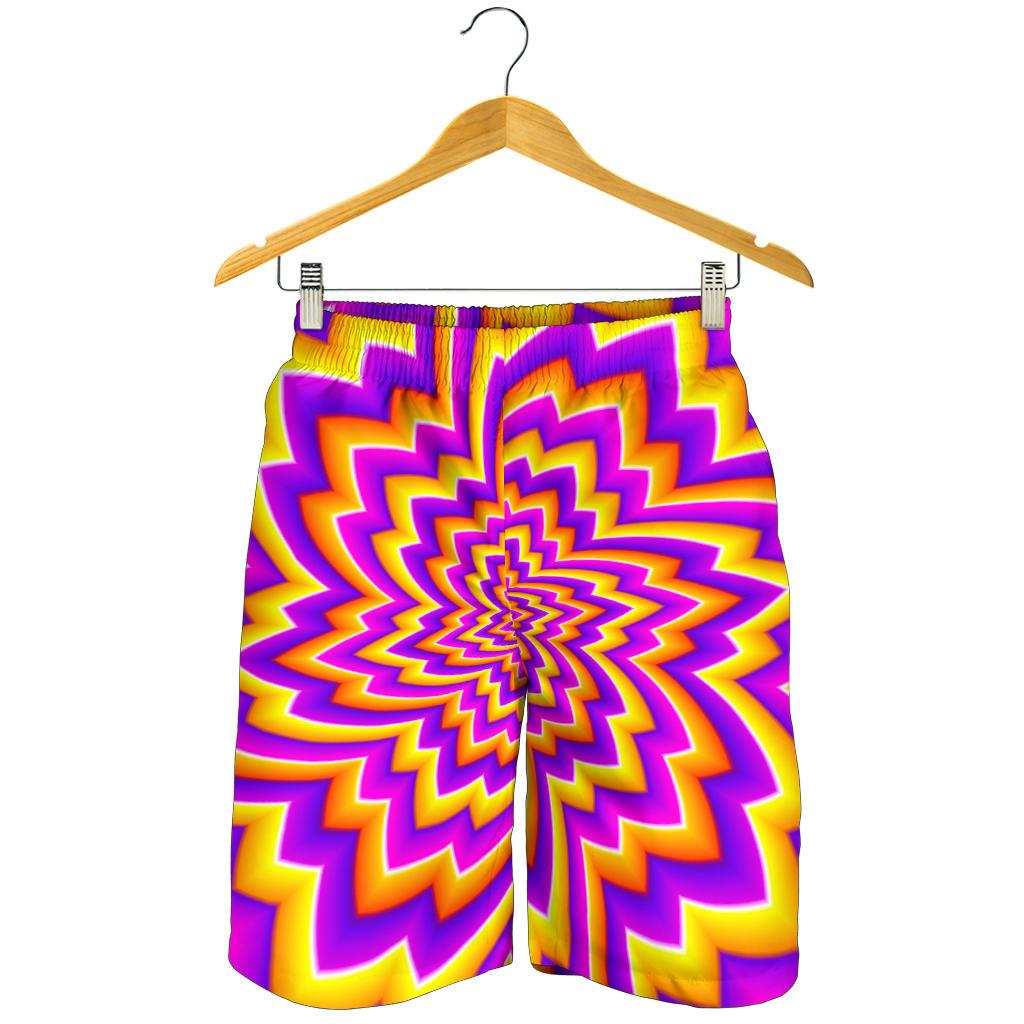 Yellow Expansion Moving Optical Illusion Men's Shorts