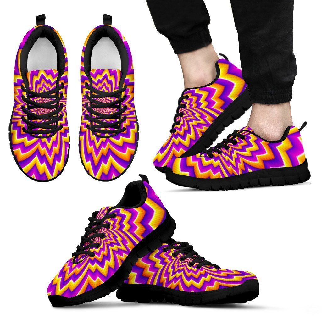 Yellow Expansion Moving Optical Illusion Men's Sneakers