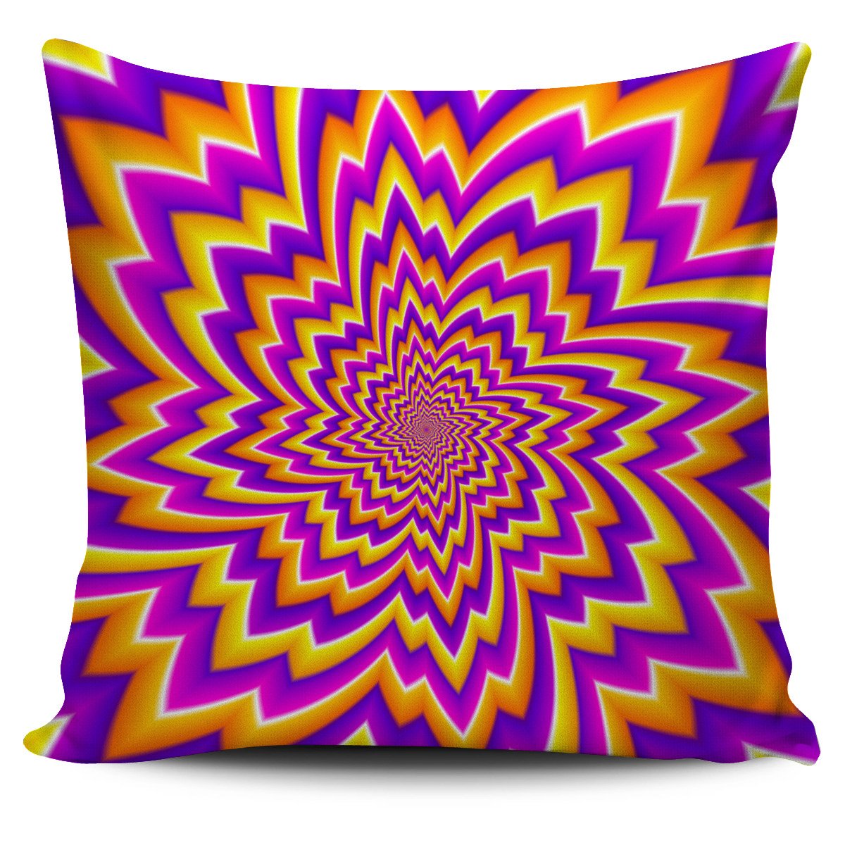 Yellow Expansion Moving Optical Illusion Pillow Cover