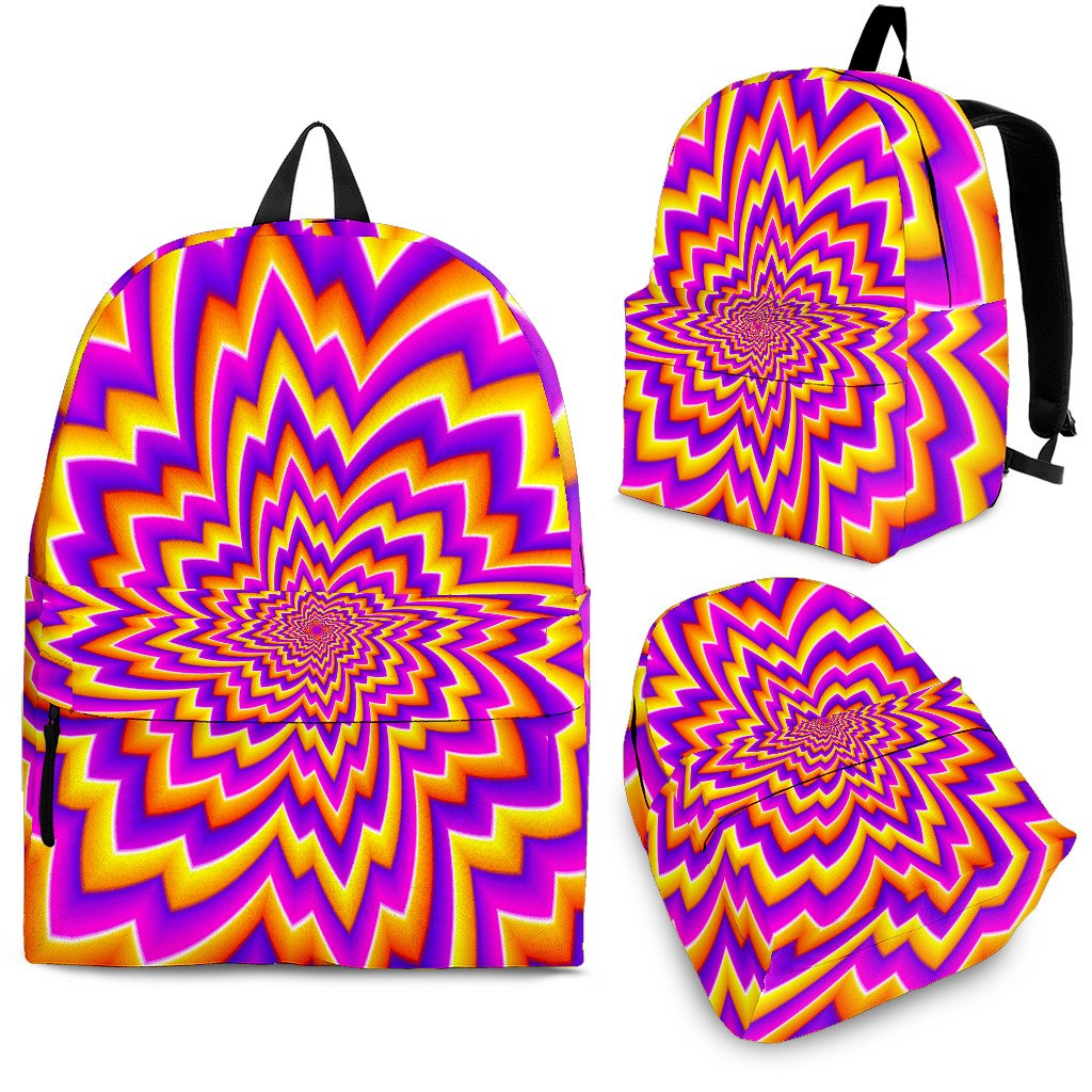 Yellow Expansion Moving Optical Illusion School Backpack