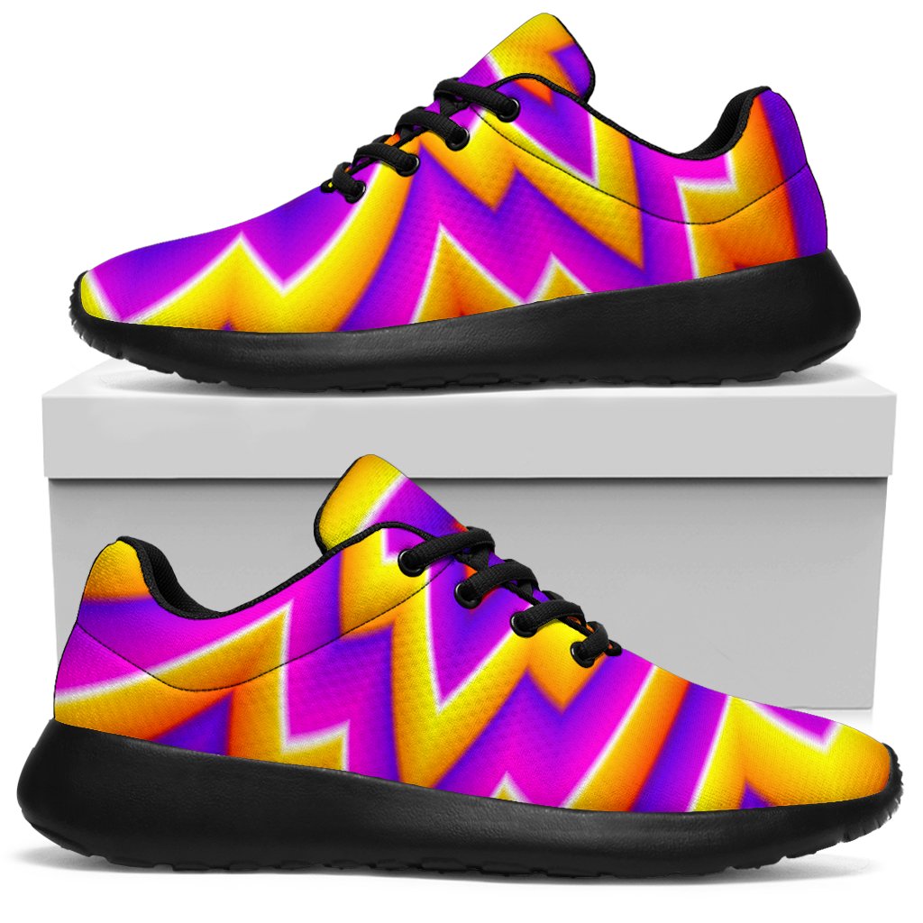 Yellow Expansion Moving Optical Illusion Sport Sneakers