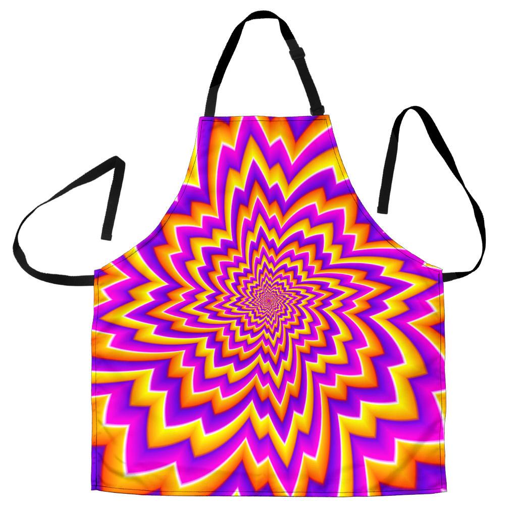 Yellow Expansion Moving Optical Illusion Women's Apron