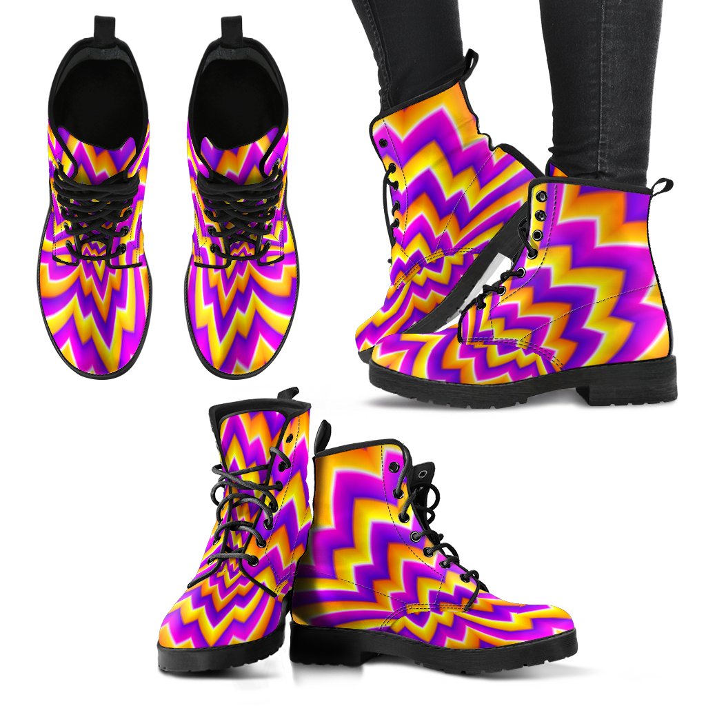 Yellow Expansion Moving Optical Illusion Women's Boots