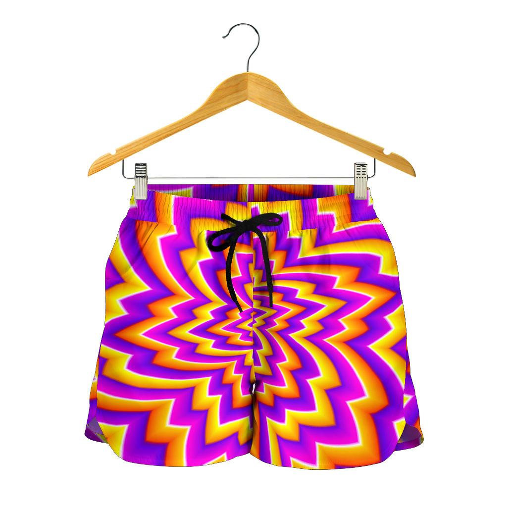 Yellow Expansion Moving Optical Illusion Women's Shorts