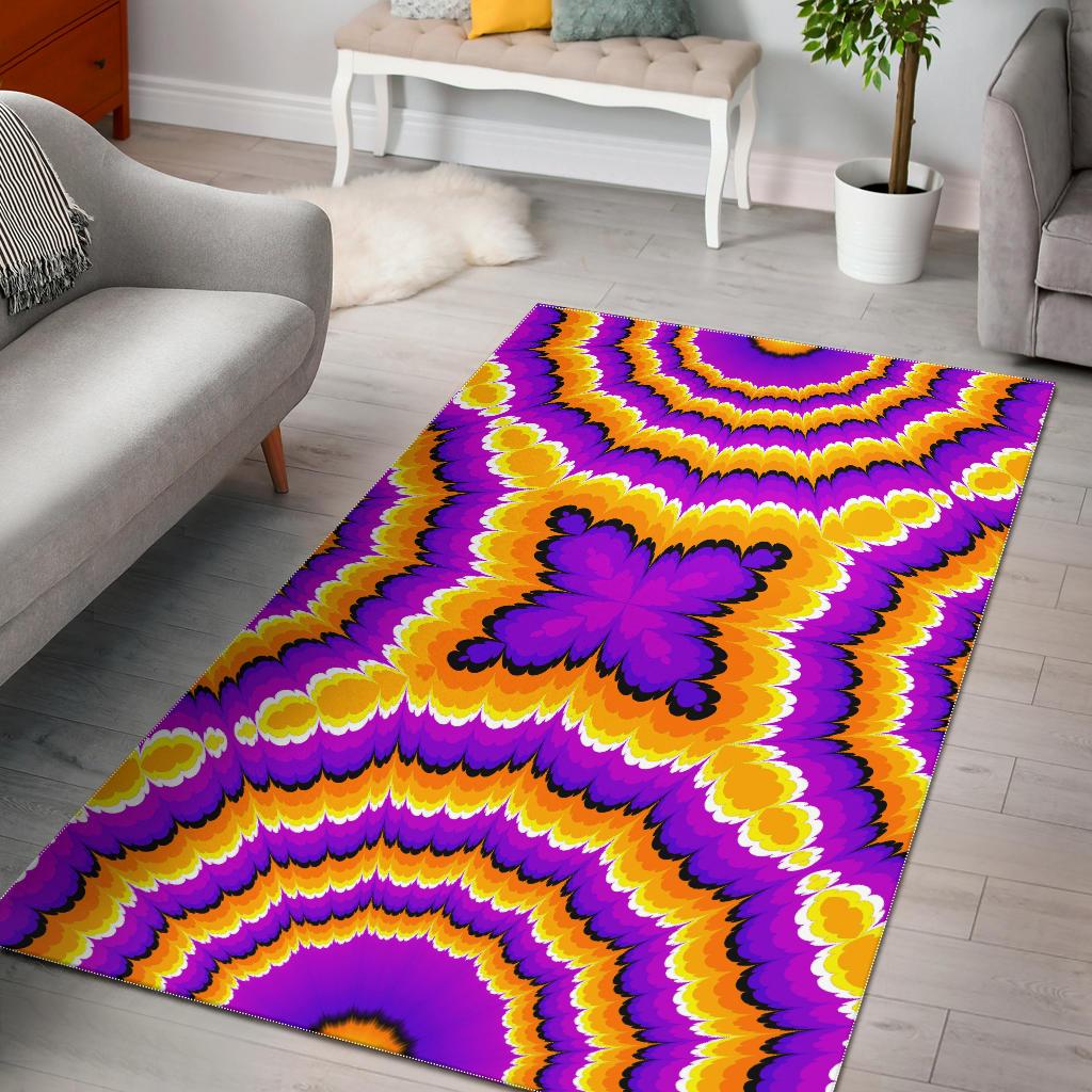 Yellow Explosion Moving Optical Illusion Area Rug