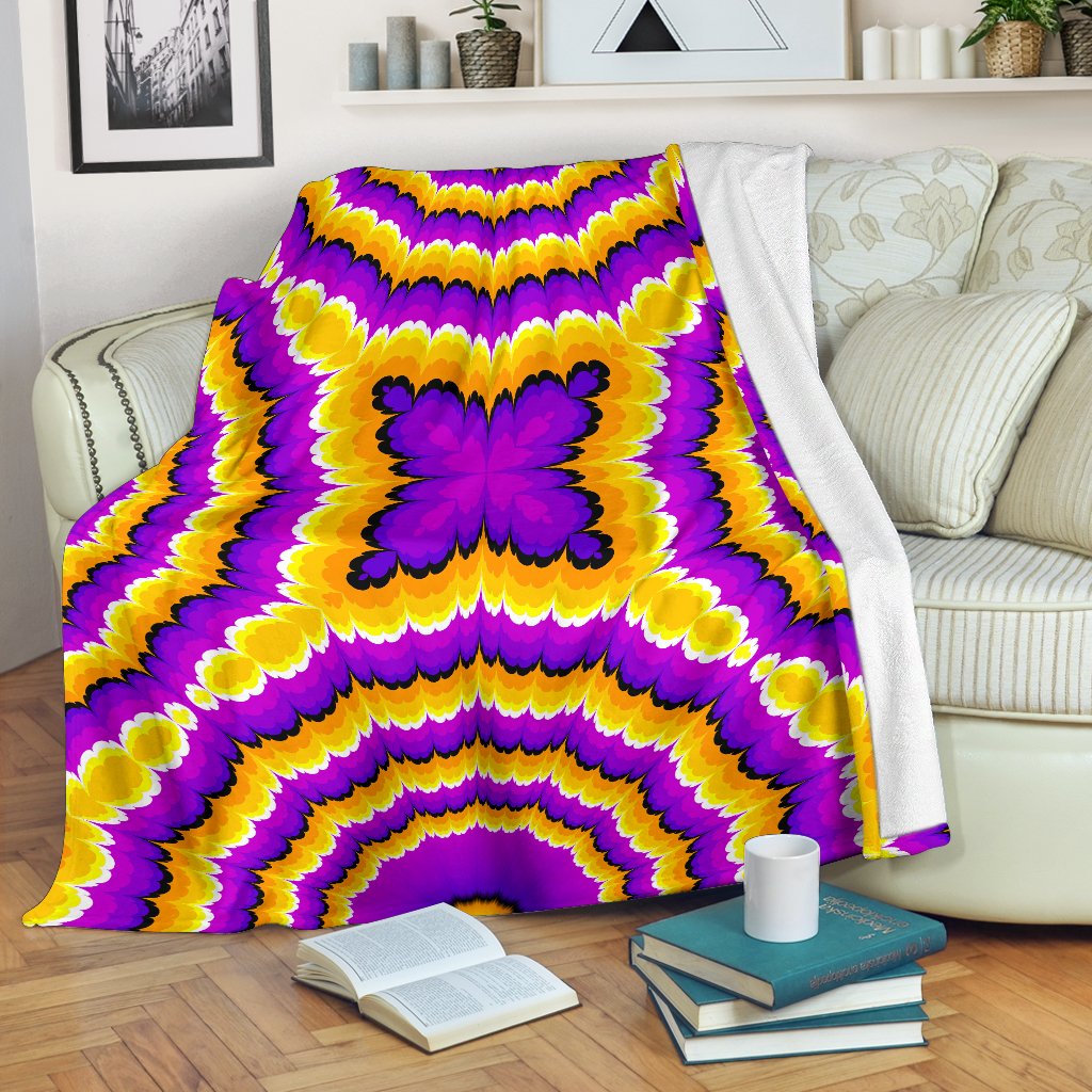 Yellow Explosion Moving Optical Illusion Blanket