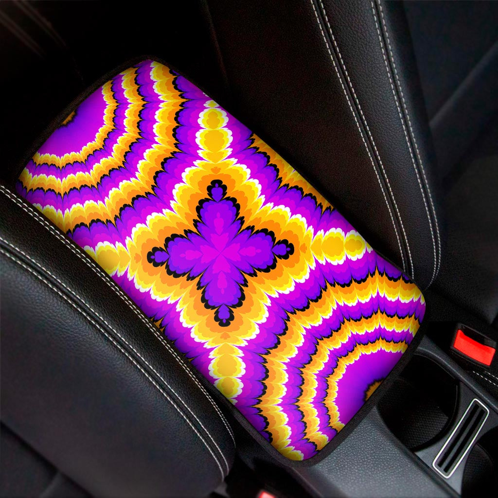 Yellow Explosion Moving Optical Illusion Car Center Console Cover