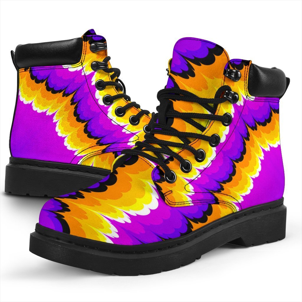 Yellow Explosion Moving Optical Illusion Classic Boots