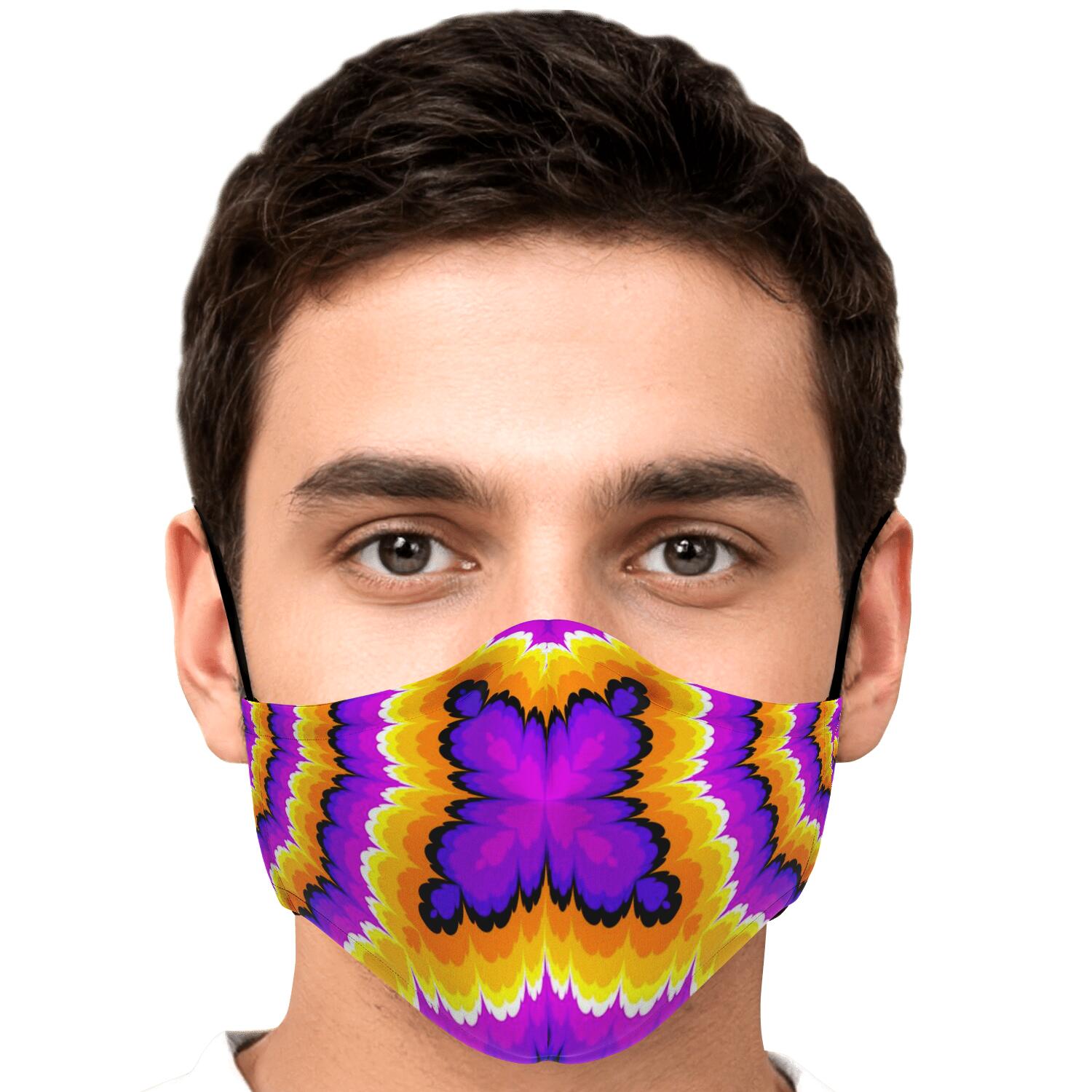 Yellow Explosion Moving Optical Illusion Face Mask