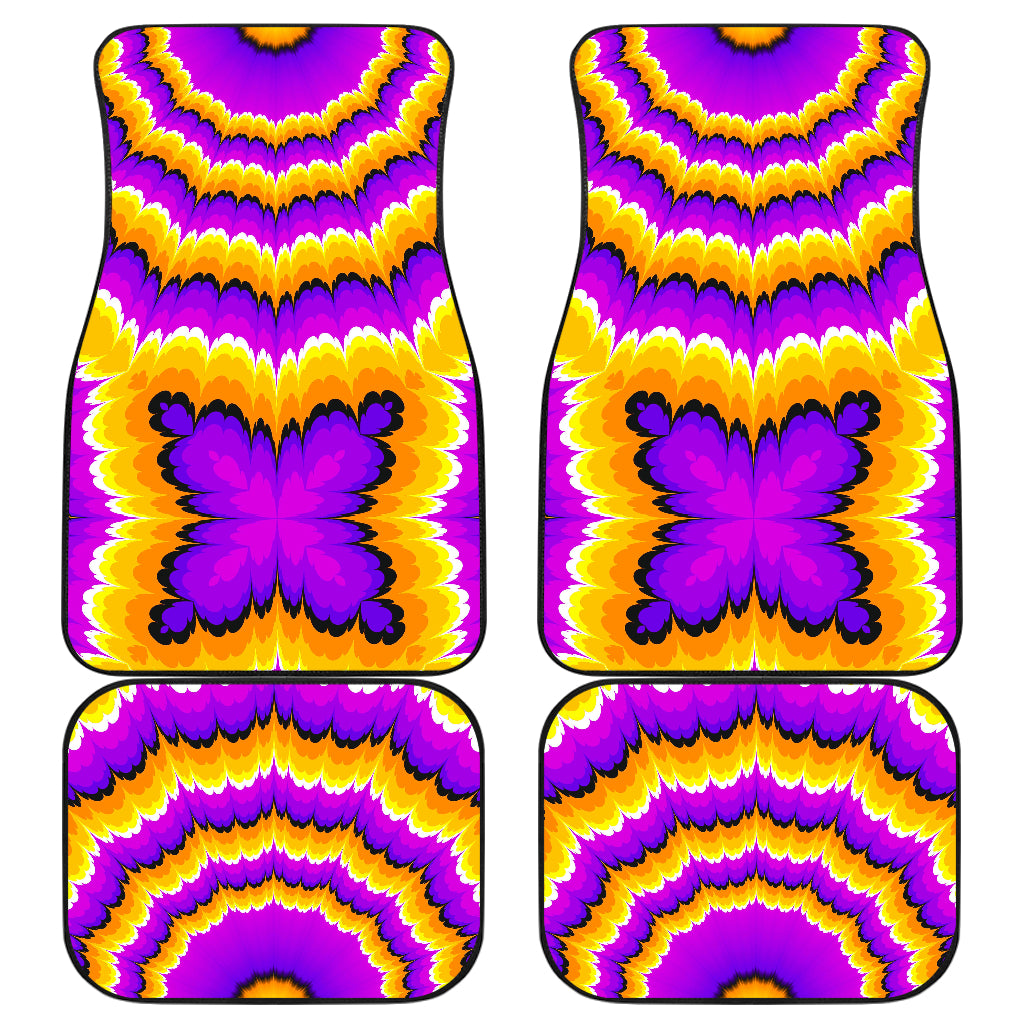 Yellow Explosion Moving Optical Illusion Front and Back Car Floor Mats