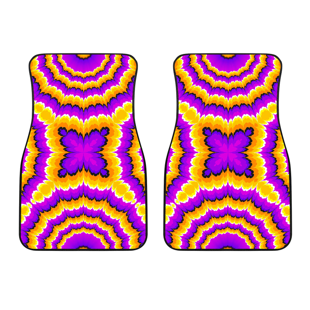 Yellow Explosion Moving Optical Illusion Front Car Floor Mats