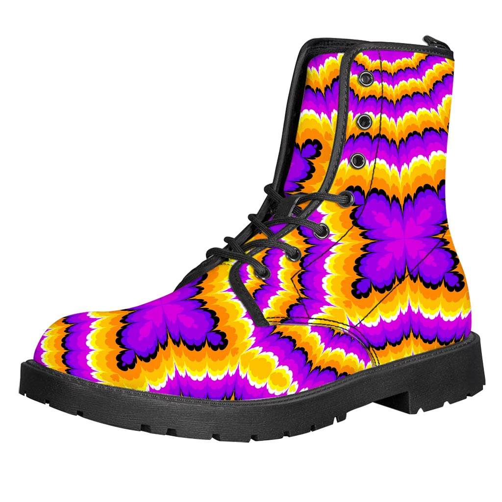 Yellow Explosion Moving Optical Illusion Leather Boots