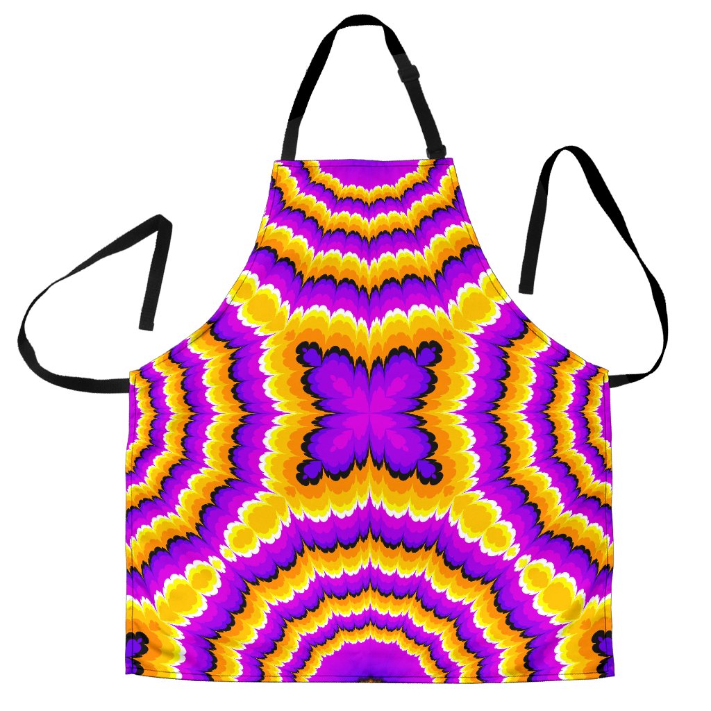 Yellow Explosion Moving Optical Illusion Men's Apron