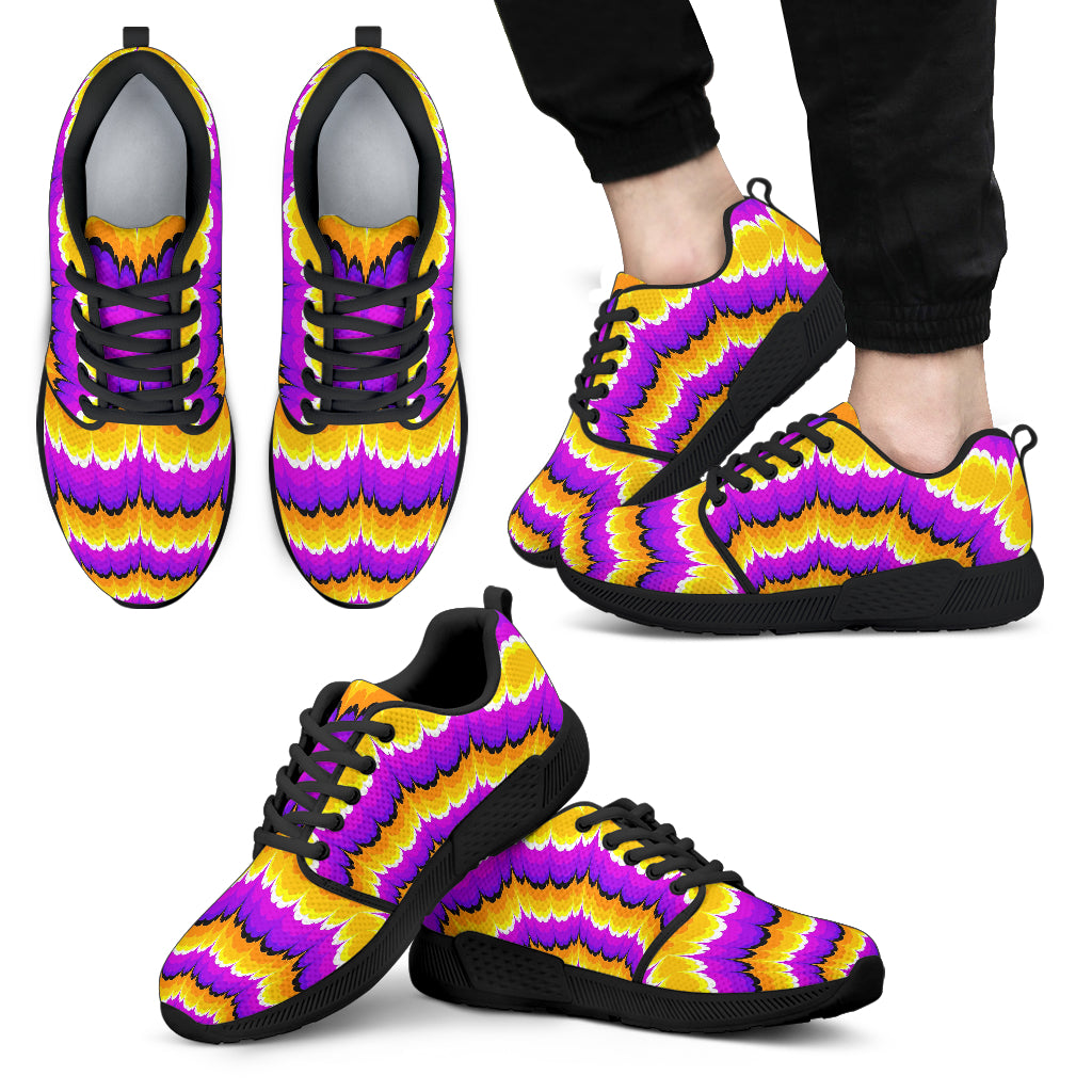 Yellow Explosion Moving Optical Illusion Men's Athletic Shoes