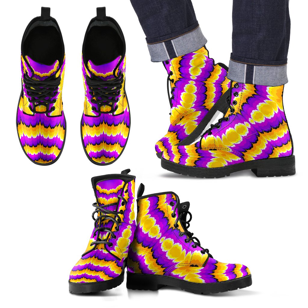 Yellow Explosion Moving Optical Illusion Men's Boots