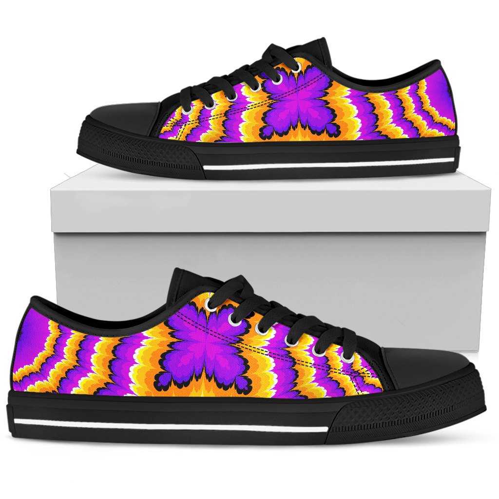 Yellow Explosion Moving Optical Illusion Men's Low Top Shoes