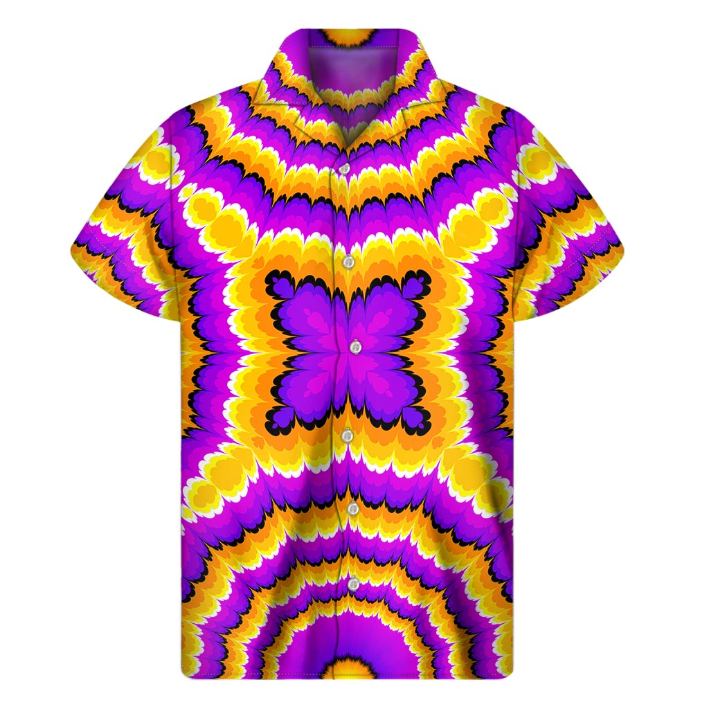 Yellow Explosion Moving Optical Illusion Men's Short Sleeve Shirt