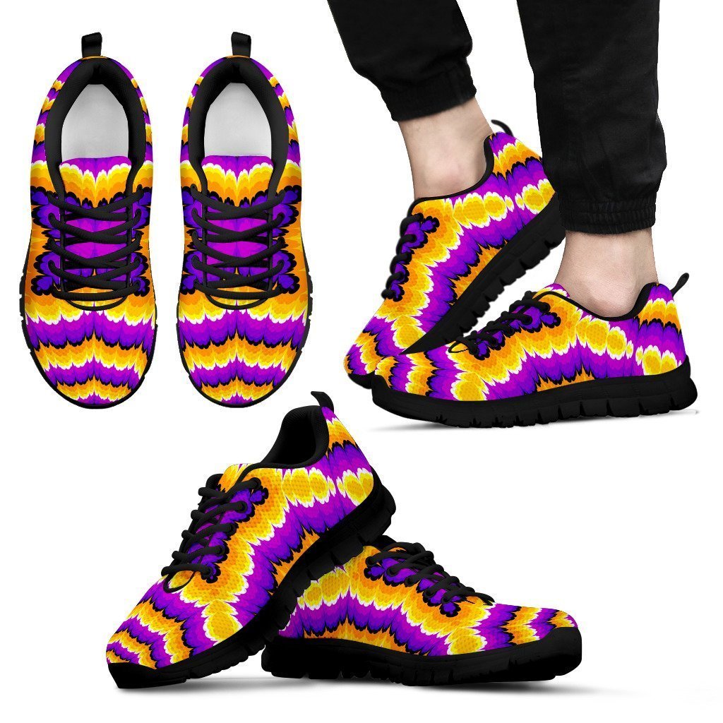 Yellow Explosion Moving Optical Illusion Men's Sneakers