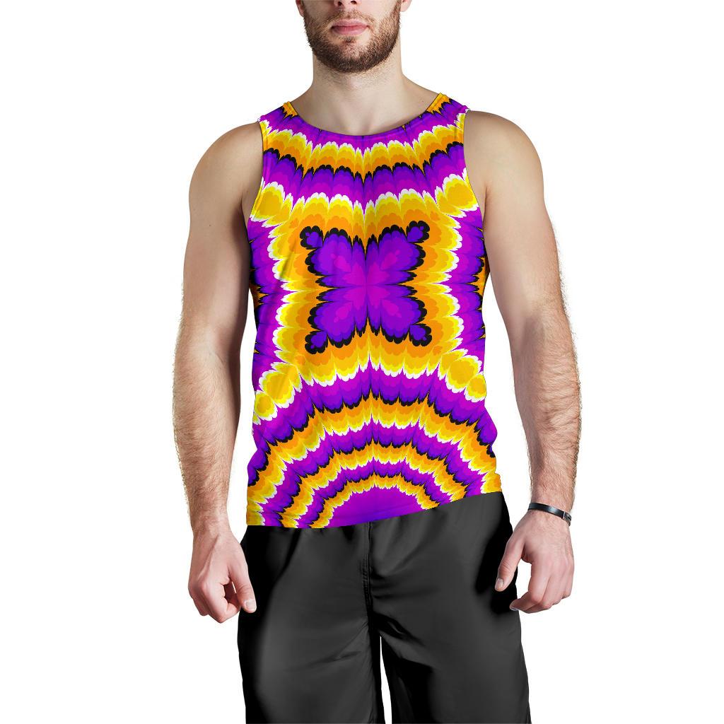 Yellow Explosion Moving Optical Illusion Men's Tank Top