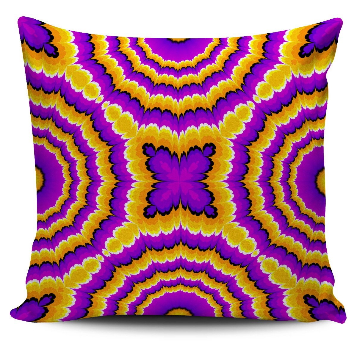 Yellow Explosion Moving Optical Illusion Pillow Cover