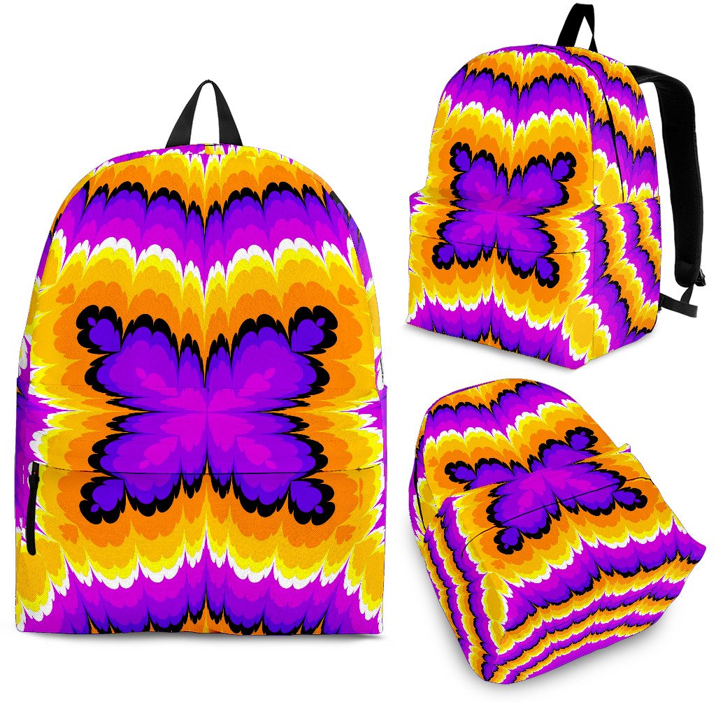 Yellow Explosion Moving Optical Illusion School Backpack