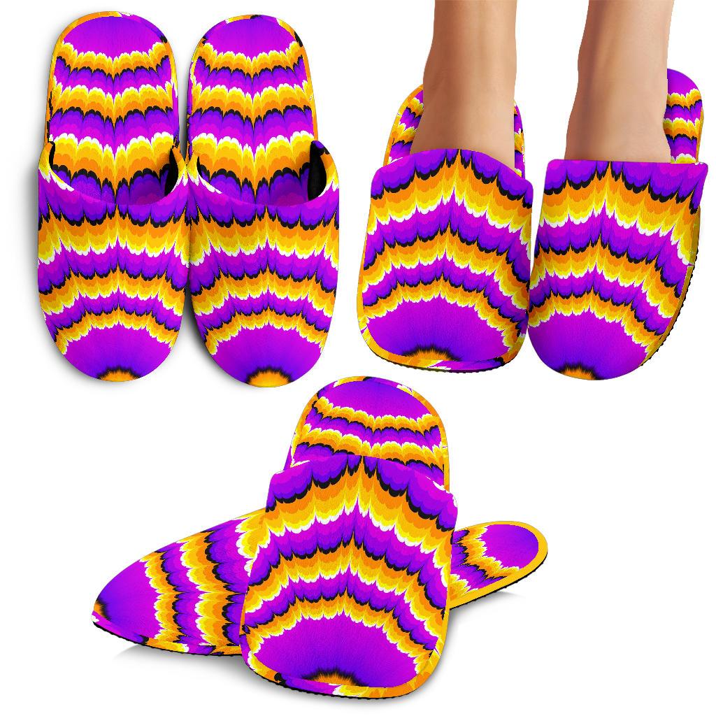 Yellow Explosion Moving Optical Illusion Slippers