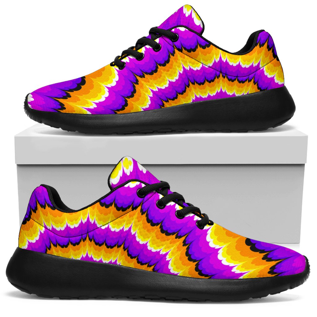 Yellow Explosion Moving Optical Illusion Sport Sneakers