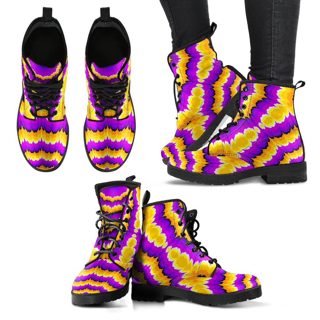 Yellow Explosion Moving Optical Illusion Women's Boots