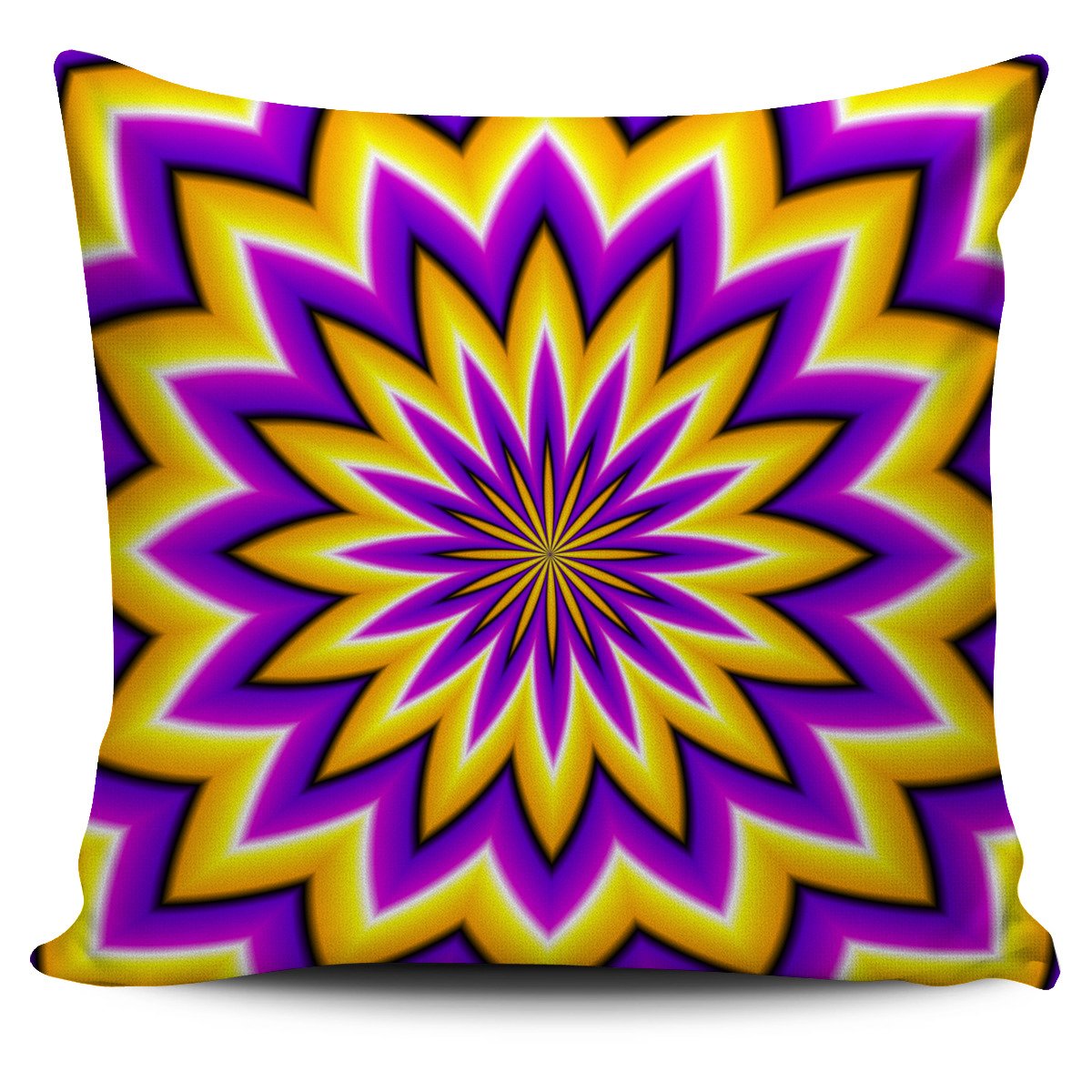 Yellow Flower Moving Optical Illusion Pillow Cover