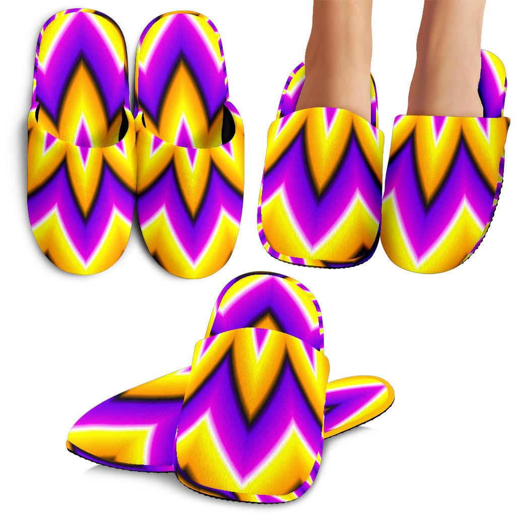 Yellow Flower Moving Optical Illusion Slippers