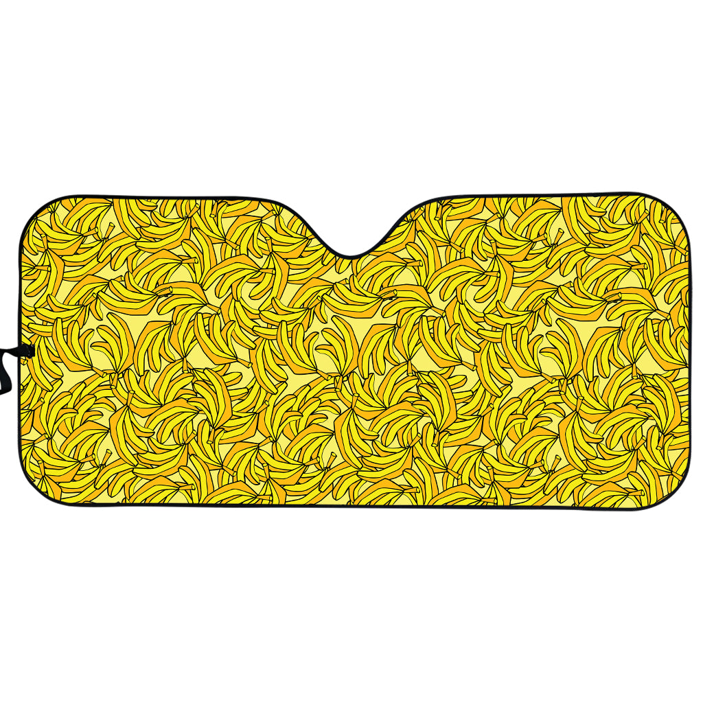 Yellow Geometric Banana Pattern Print Car Sun Shade