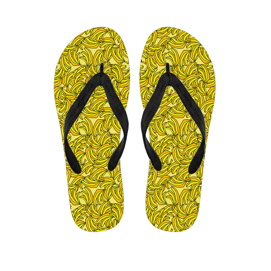 Yellow Geometric Banana Pattern Print Flip Flops