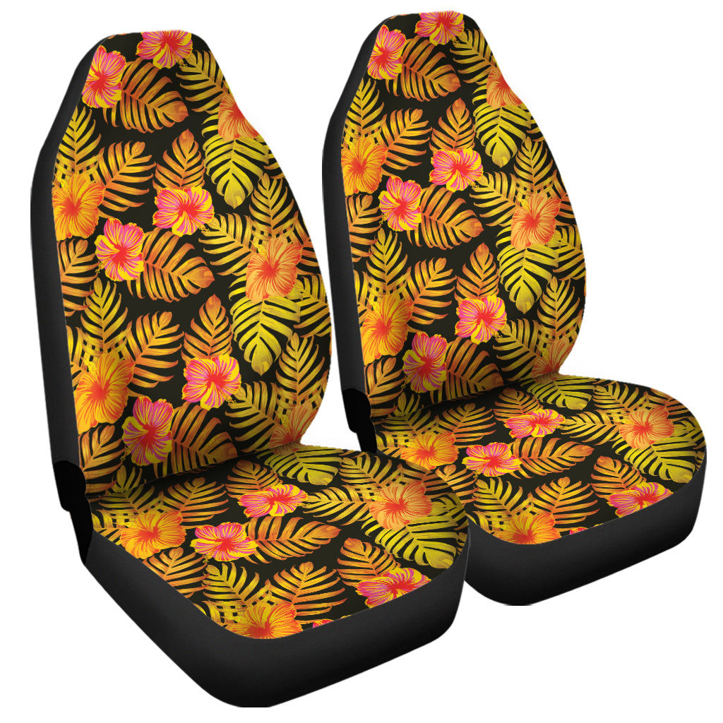 Yellow Hawaiian Tropical Pattern Print Universal Fit Car Seat Covers