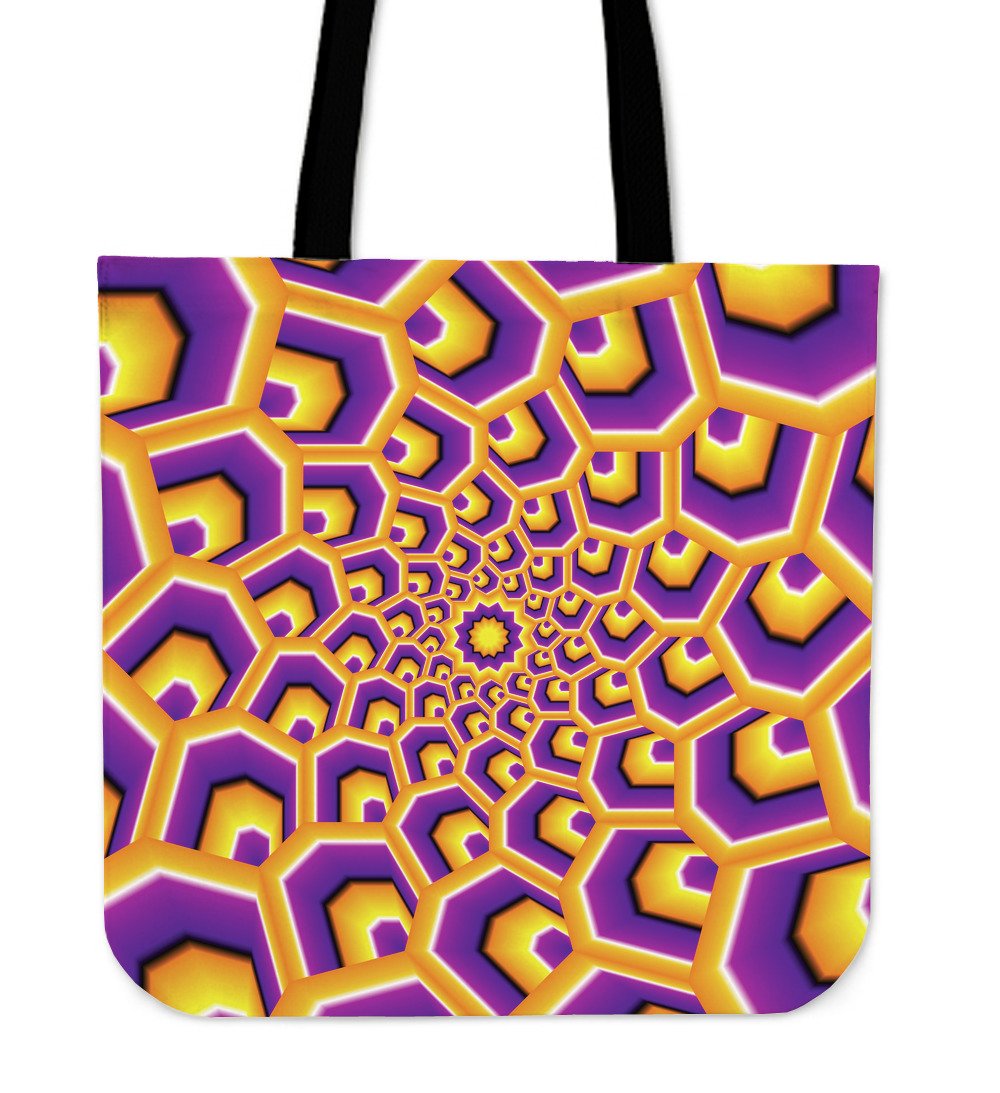 Yellow Hive Moving Optical Illusion Canvas Tote Bag