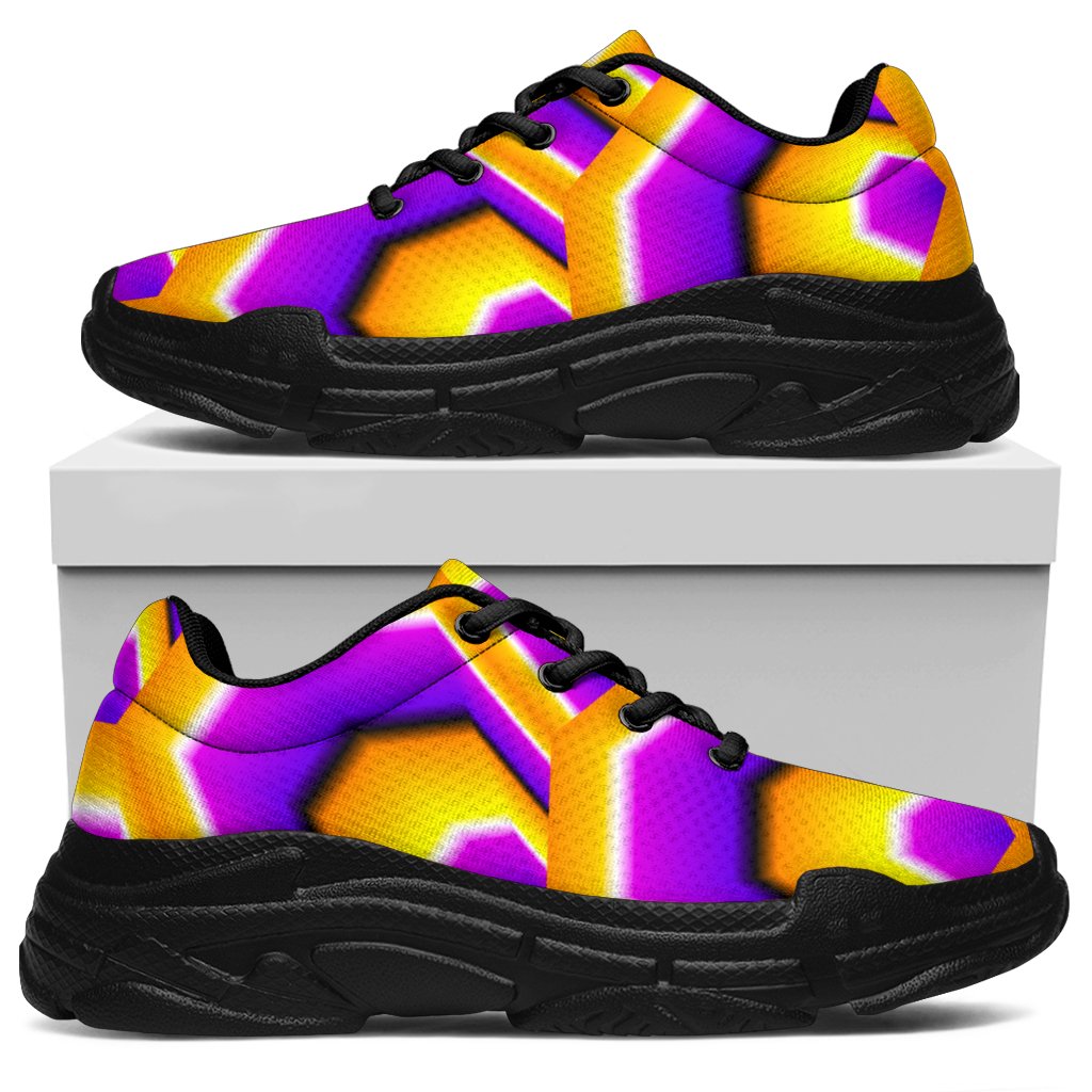 Yellow Hive Moving Optical Illusion Chunky Sneakers