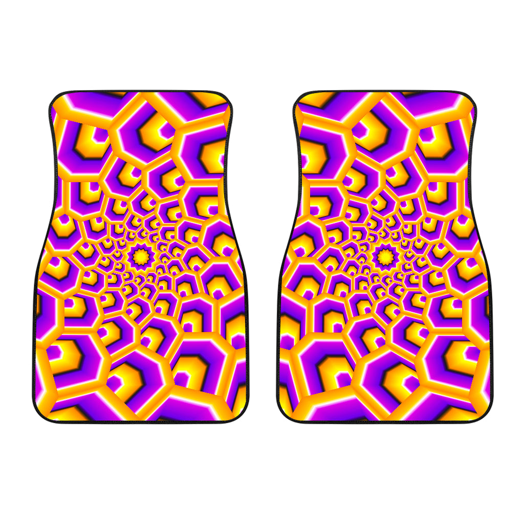 Yellow Hive Moving Optical Illusion Front Car Floor Mats