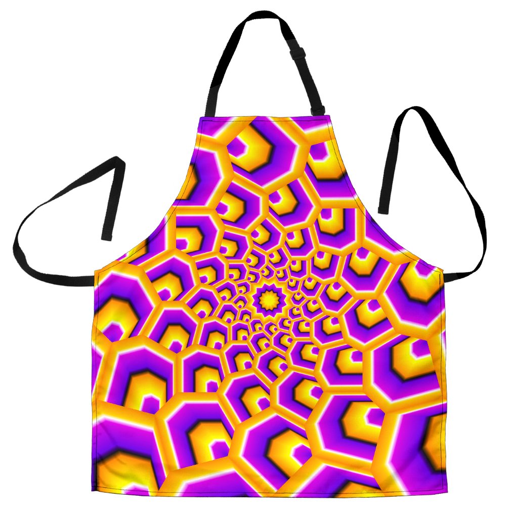 Yellow Hive Moving Optical Illusion Men's Apron