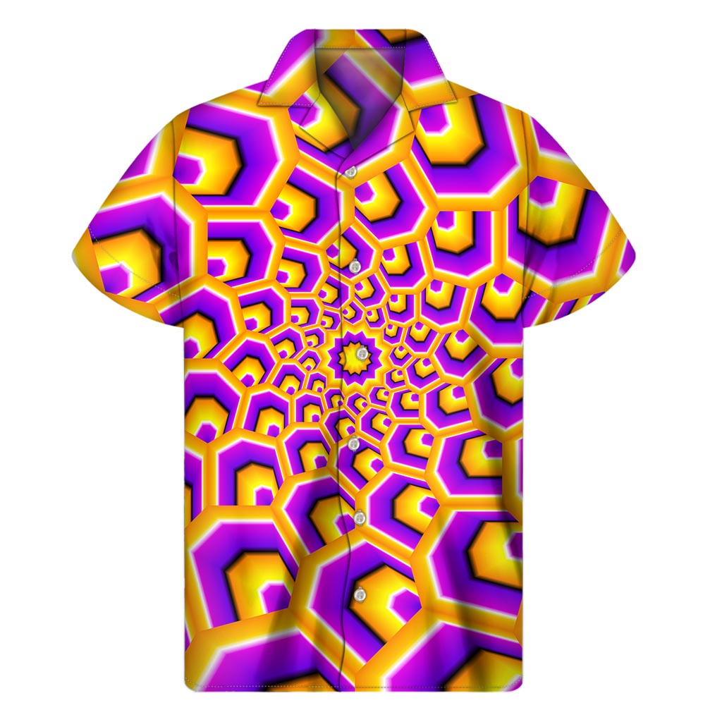 Yellow Hive Moving Optical Illusion Men's Short Sleeve Shirt